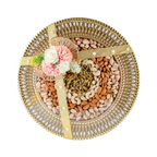 AMR Shagun Thaali | Premium Almonds, Cashews, Kishmish & Pista | 750g | Traditional Gold Dry Fruit Thaal