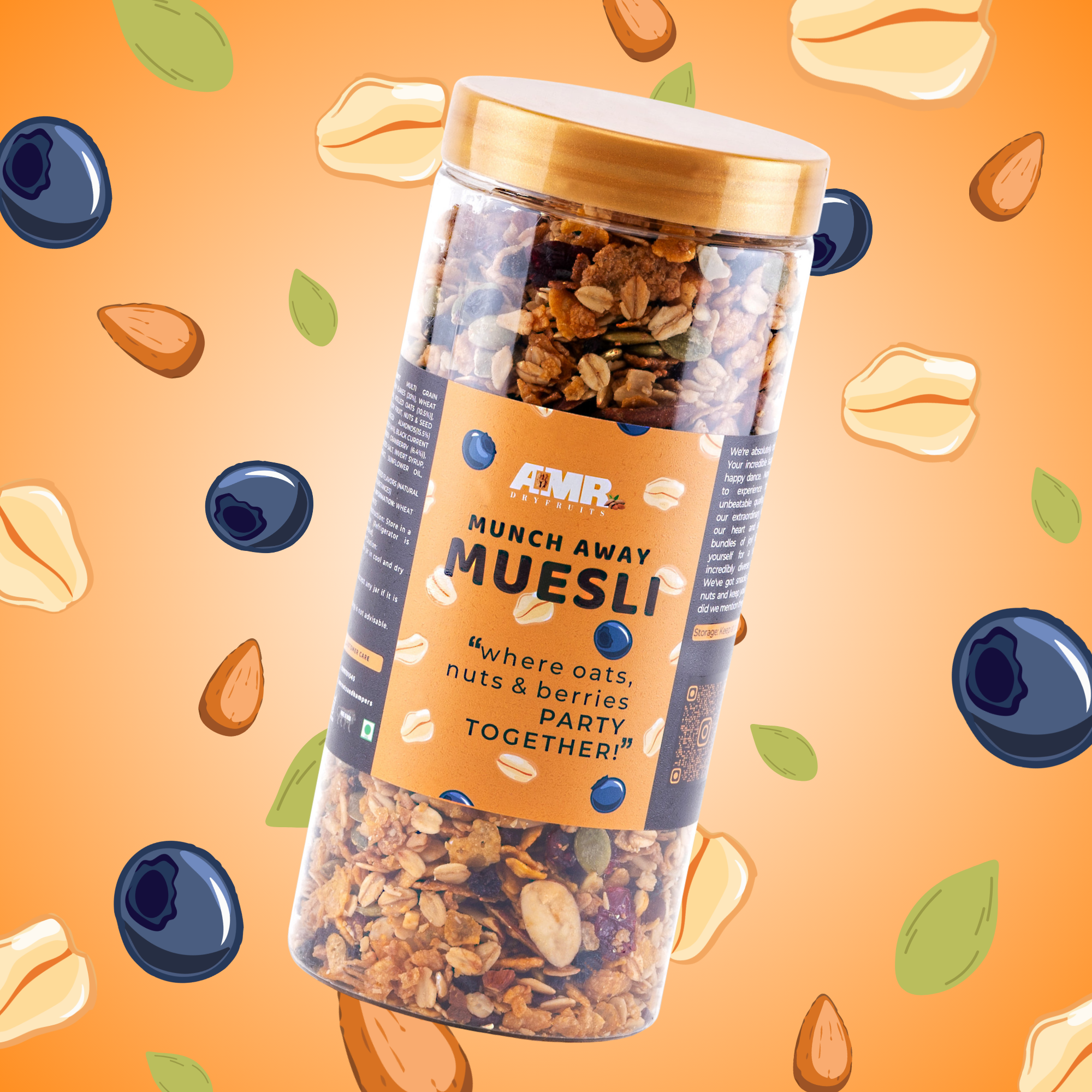 Munch Away Muesli | Honey Roasted Oats, Seeds & Berries | Wholesome Anytime Snack