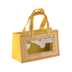 AMR Harvest Treasure Bag | Customisable Dry Fruit Gift Bag | Premium Embroidered Packaging | Yellow | Fill It Your Way