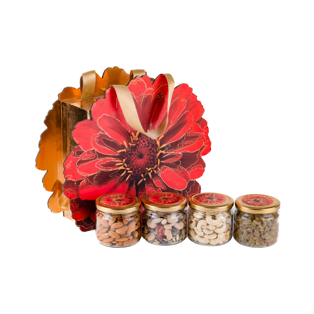 AMR Daawat Box | 4 Jar Dry fruit Box