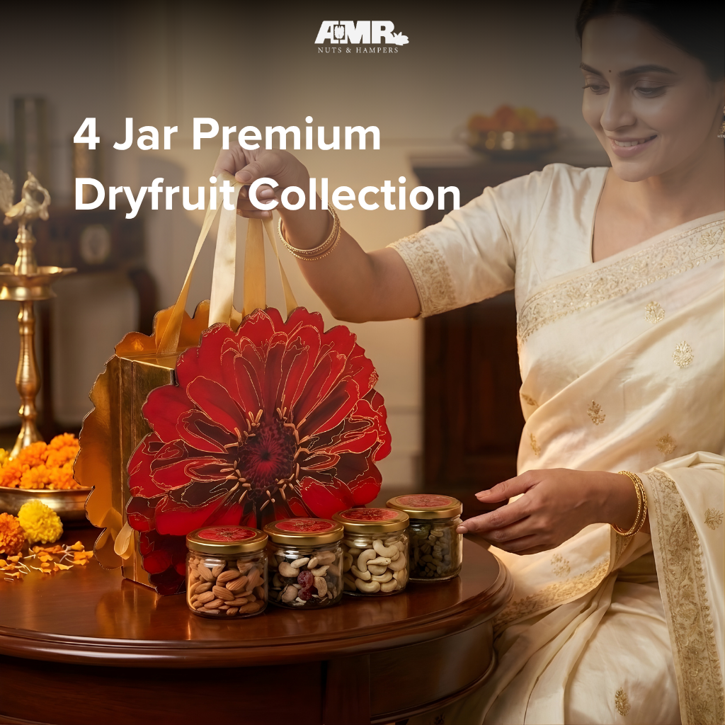 AMR Daawat Box | 4 Jar Dry fruit Box