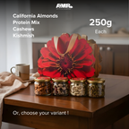 AMR Daawat Box | Almonds, Cashews, Kishmish & Protein Mix | 4 Jars × 250g | 1kg | Premium Festive Gift Box
