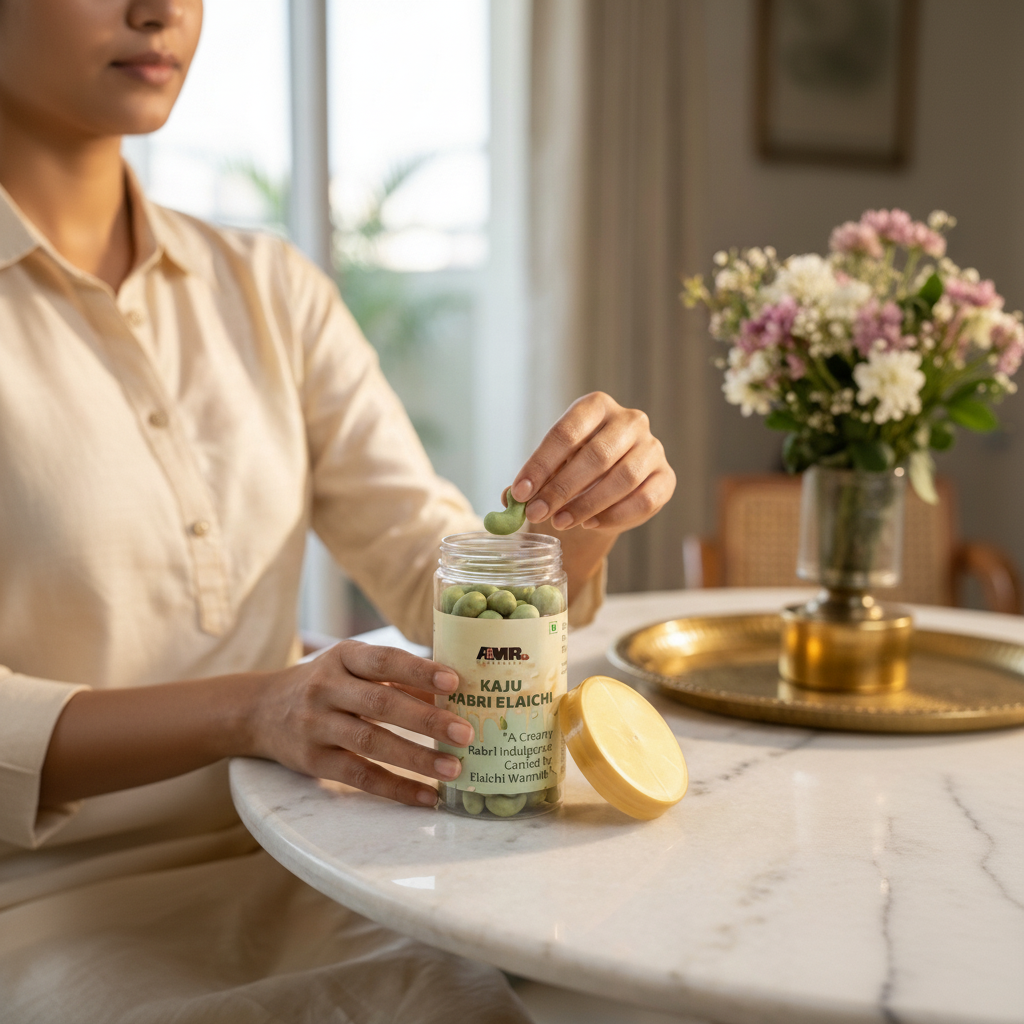 Kaju Rabri Elaichi | 250g | Flavoured Cashews with Rabri & Cardamom